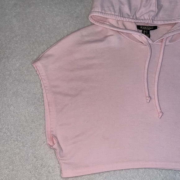 Cropped Hoodie Tshirt Light Pink - Picture 2 of 5
